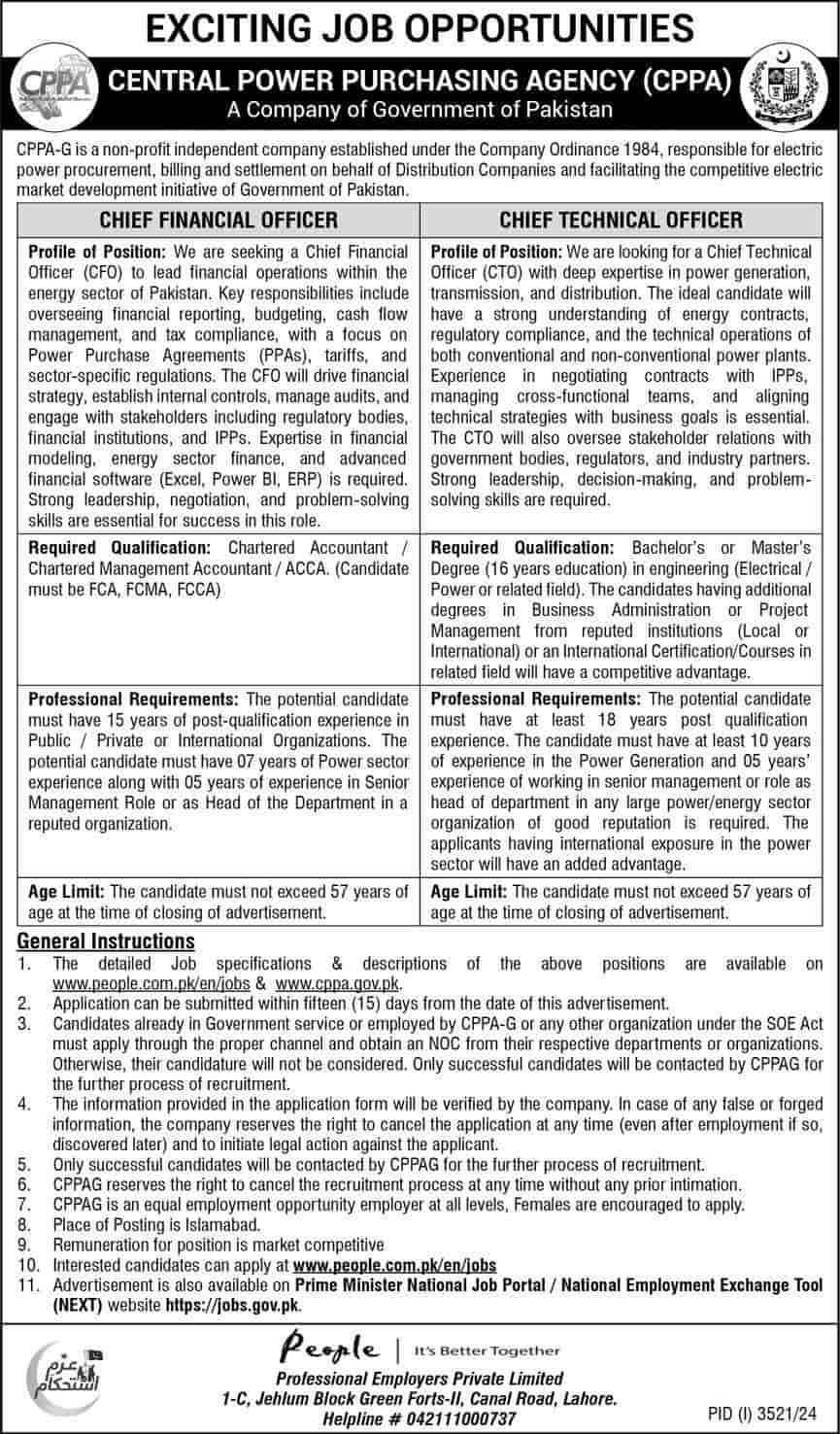 Central Power Purchasing Agency CPPA Careers 2024 Advertisement