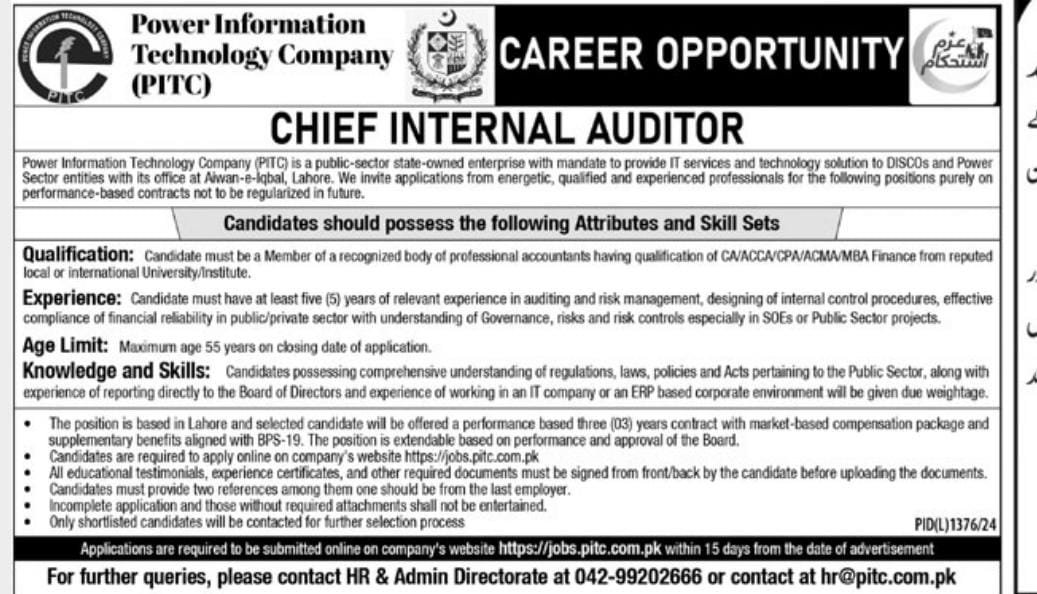 Power Information Technology Company PITC Jobs 2024 Advertisement