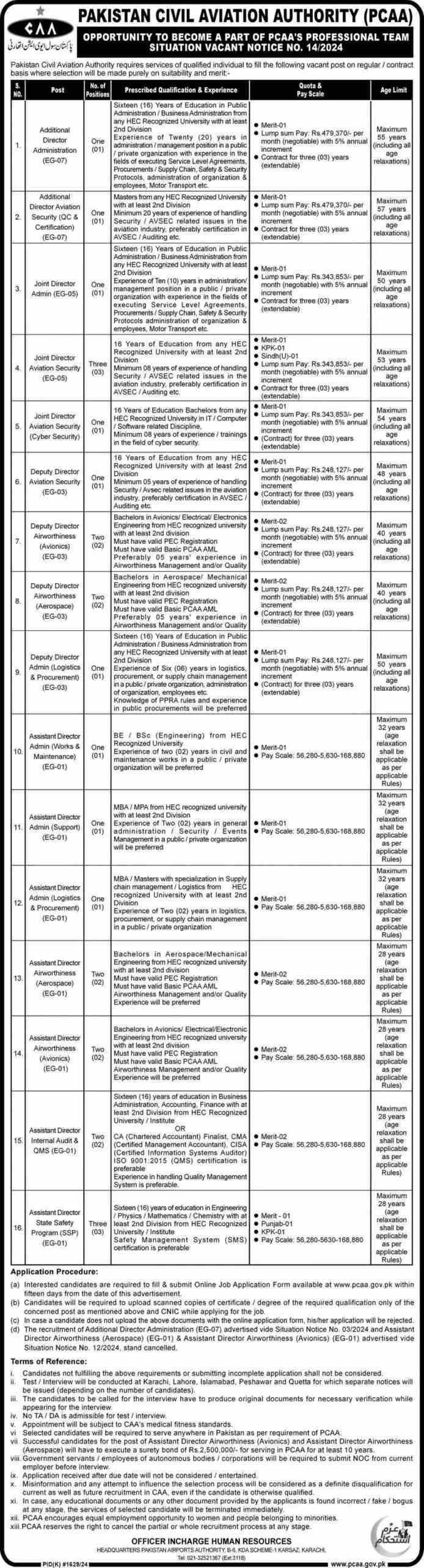 Www caapakistan com pk Jobs Advertisement