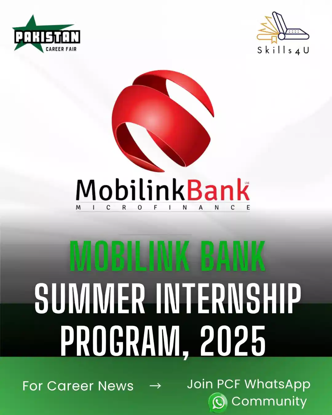 Mobilink Bank Internship 2025 Advertisement