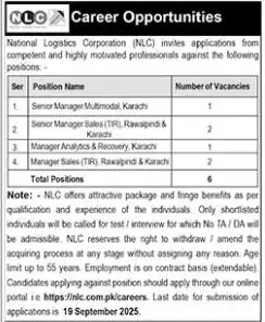 National Logistics Corporation NLC Jobs 2025 Today Advertisement