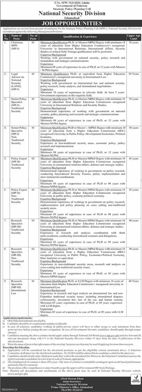 SPPC Islamabad Jobs 2025 Advertisement