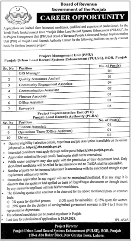 Board of Revenue BOR Jobs 2025 Today Advertisement