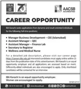 IBA Jobs 2025 Advertisement