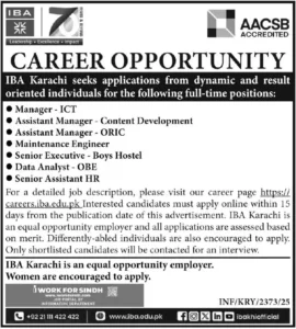IBA Jobs 2025 Advertisement