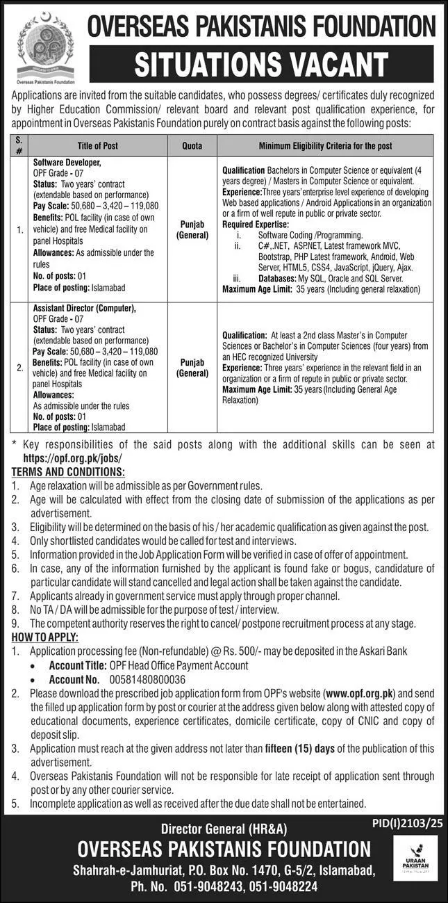 PSW Karachi Jobs 2025 Today Advertisement
