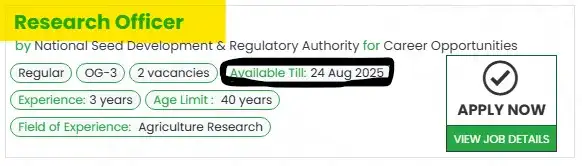 NSDRA Research Officer Jobs 2025 Advertisement