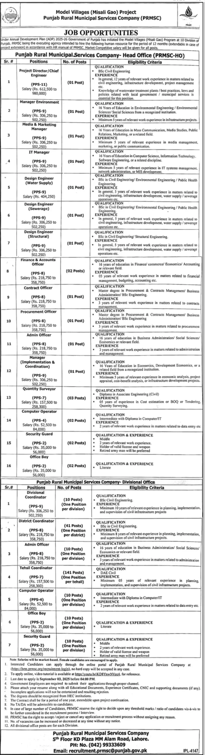 New PRMSC Jobs 2025 Today Advertisement