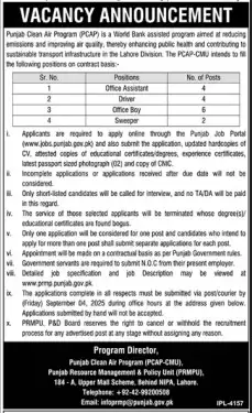 PCAP Jobs 2025 Advertisement