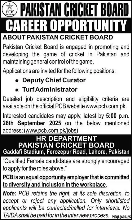 PCB Jobs 2025 Today Advertisement