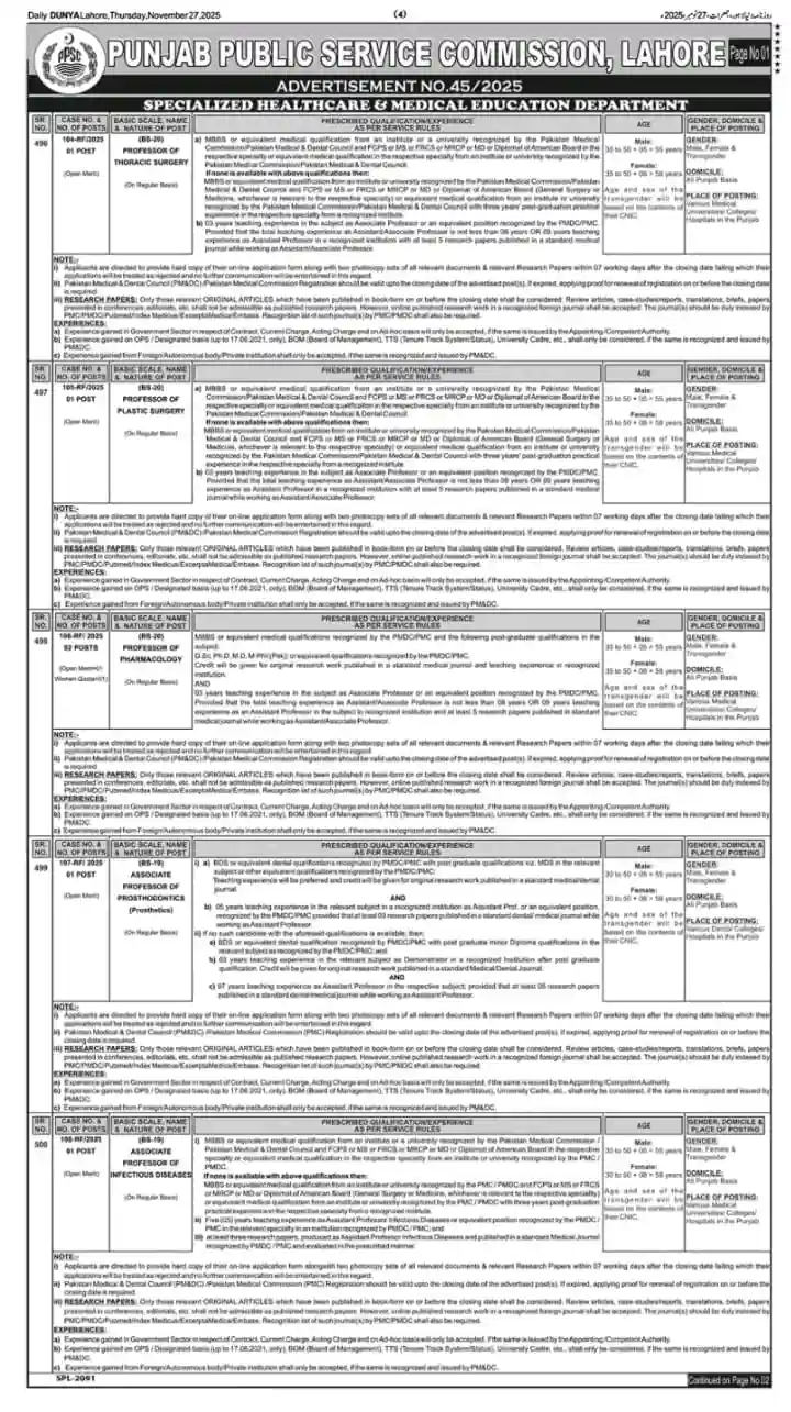PPSC Job Salary in Pakistan 2025 Advertisement