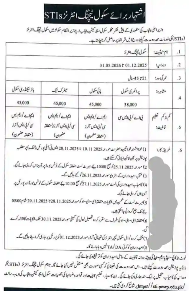 STI Teaching Jobs 2025 Advertisement