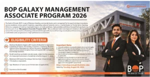 Bank of Punjab BOP Galaxy Management Associate Program 2026 Government Bank Jobs in Pakistan Ad