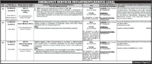 Rescue 1122 Headquarters Jobs 2026 | Apply for Multiple BS-16 & BS-17 Posts Ad